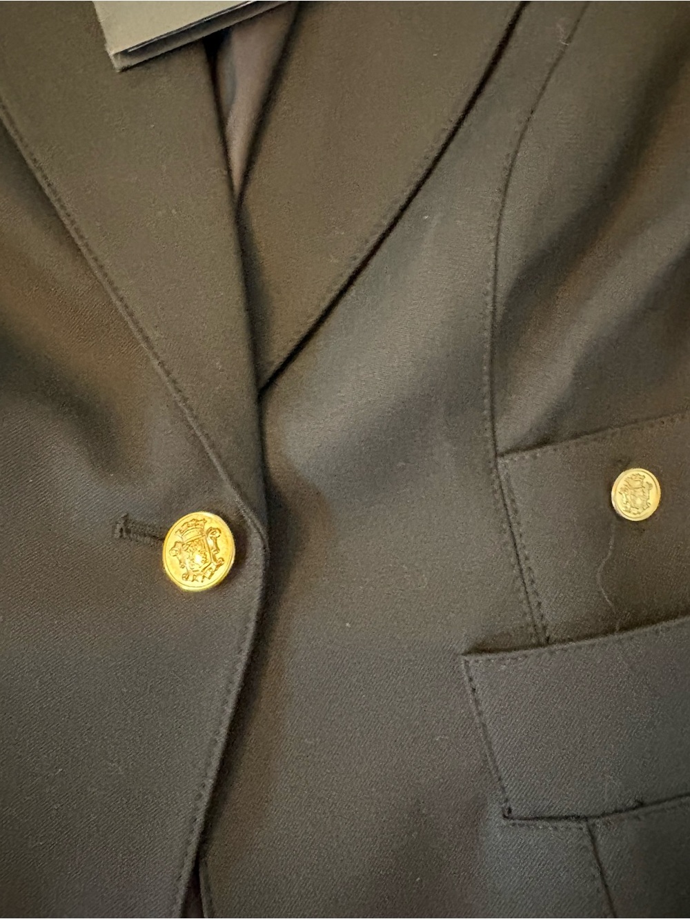 Smythe Duchess Blazer Women Size 8 Black NWT Gold Crest Button Cut-Out Back - Picture 7 of 10